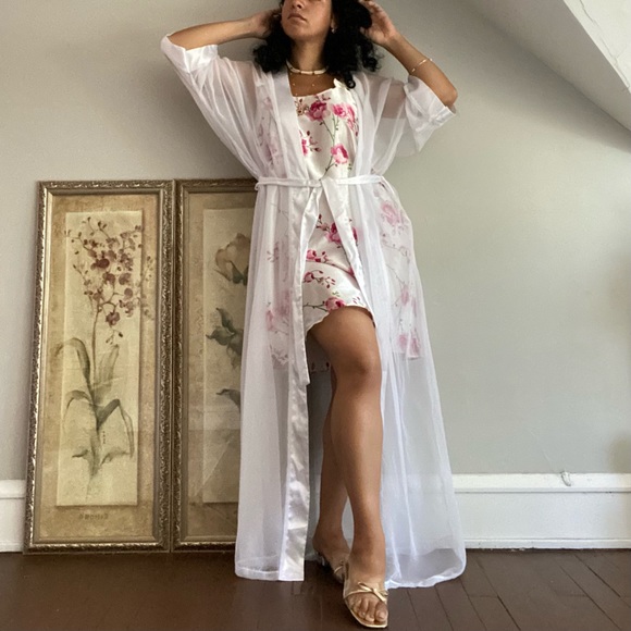 🌸 Santé Classics, Vintage Trellis of Climbing Roses Chemise - Picture 6 of 16